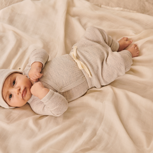 Baby Body Kimono Wrap in 100% Merino - Pointelle (Newborn-6m)