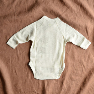 Baby Body Kimono Wrap in 100% Merino - Pointelle (Newborn-6m)