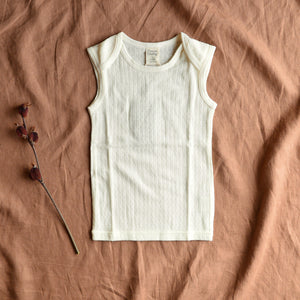 Child’s Sleeveless Vest - Organic Merino Pointelle (0-6y)