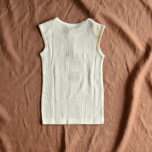 Child’s Sleeveless Vest - Organic Merino Pointelle (0-6y)