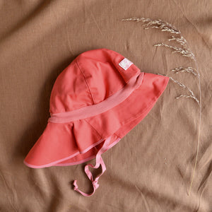 Firefighter Sun Hat - 100% Organic Cotton - Strawberry UV40 (6m-8y+) *Retired colour