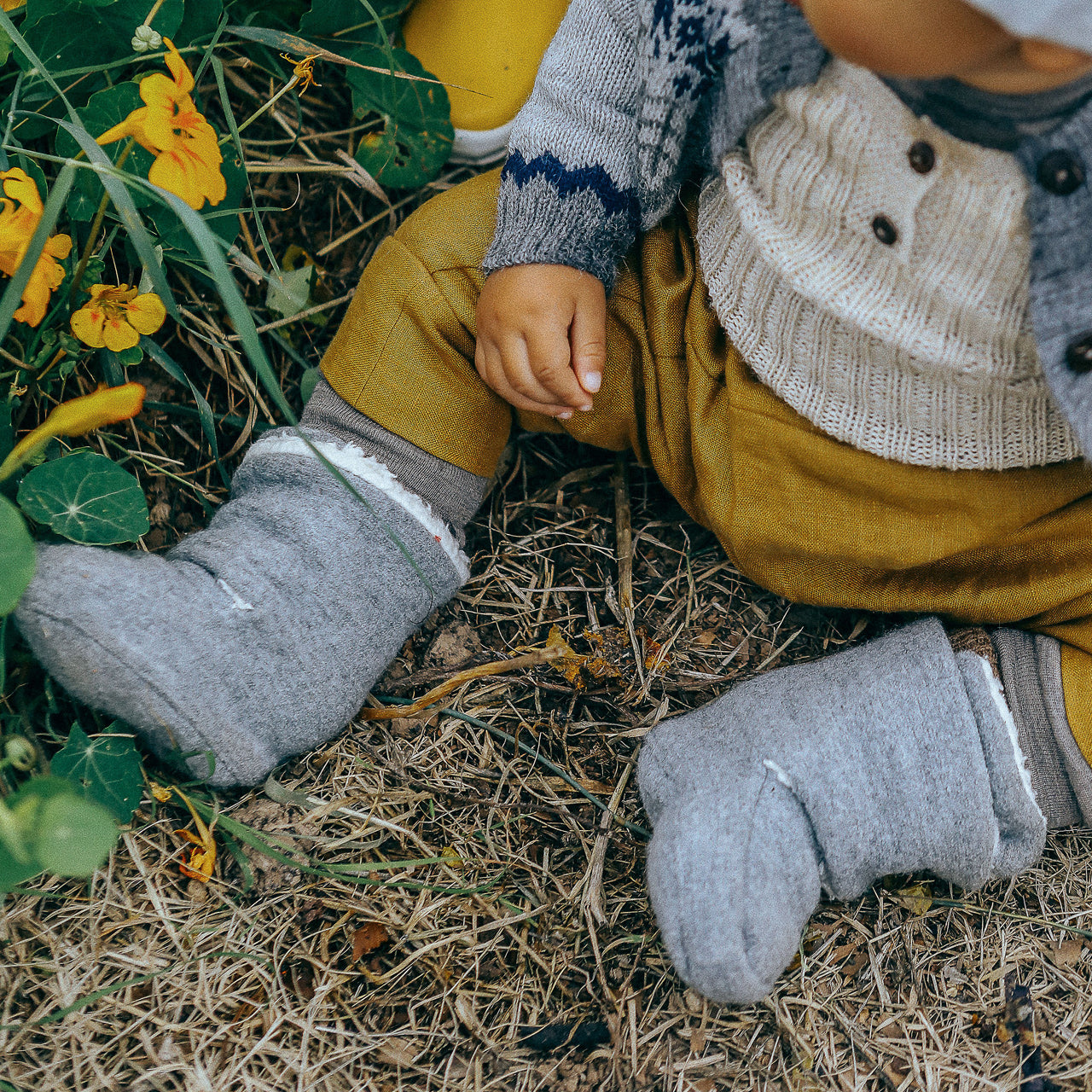 Boiled Wool Booties with Sherpa Organic Cotton Lining (0-2y)