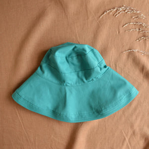 Wide Brim Hat Sofie - 100% Organic Cotton - Turquoise (54cm) *Last One!