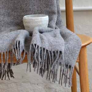 Diagonal Weave Throw in Recycled/Virgin Wool Blend (150x183cm)