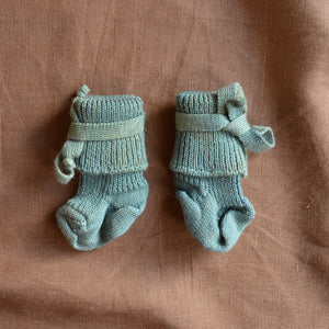 Plant Dyed Newborn Wool Baby Socks with Ties (0-3m) *Returning 2026