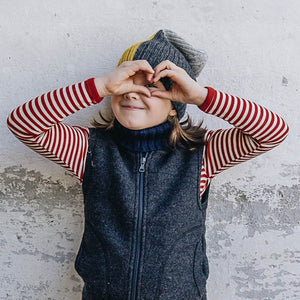 Child's Long Sleeve Top - 100% Organic Merino - Stripes (1-12yrs)