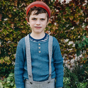 Child's Long Sleeve Top - 100% Organic Merino - Stripes (1-12yrs)