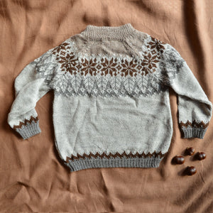 Islandia Sweater in Baby Alpaca - Undyed AW23 (5-6y) *Last One!