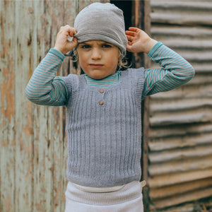 Rico Vest - 100% Baby Alpaca - Rust Melange (4-6y) *Last Ones!