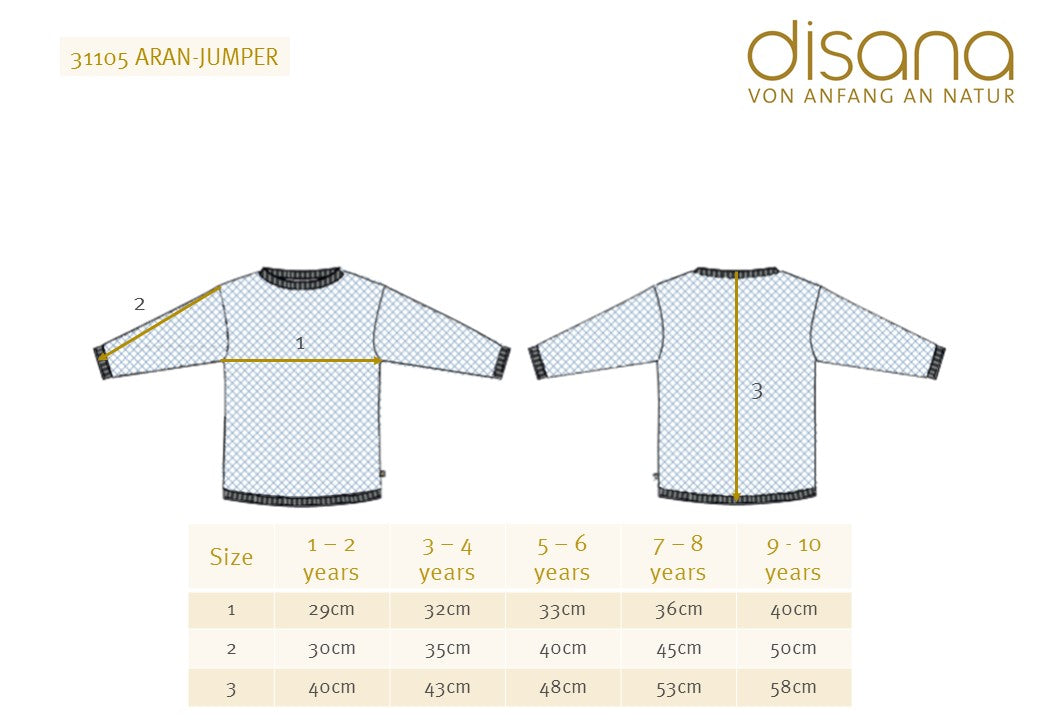 Aran Organic Merino Kids Jumper - Graphite (5-6y) *Last One!