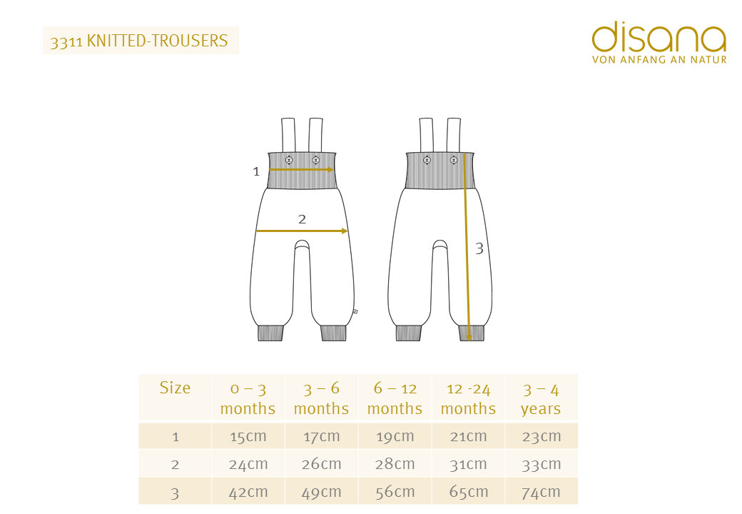 Knitted Dungarees in Organic Merino Wool - Natural (newborn-4y)