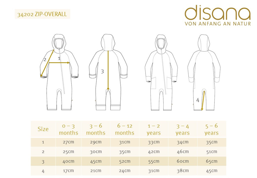 Baby Zip Overalls - Organic Boiled Wool - Natural (3-6m) *Last One!