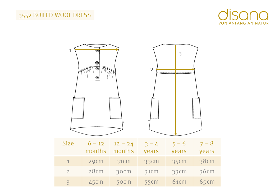 Boiled Wool Pocket Dress - Grey (1-2y) *Last One!