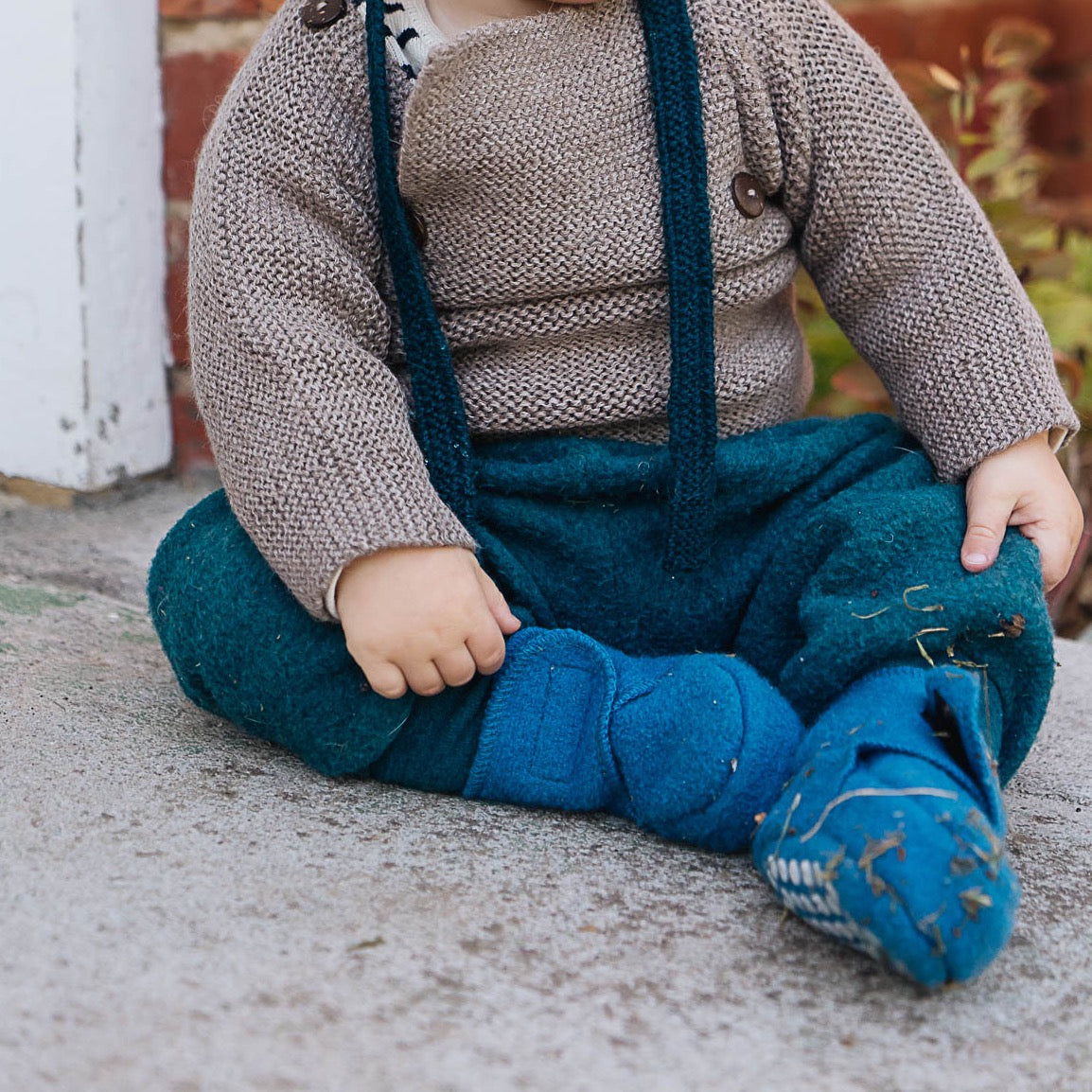Baby Wool Fleece Pants - Grey (6-12m) *PRE-LOVED/MENDED