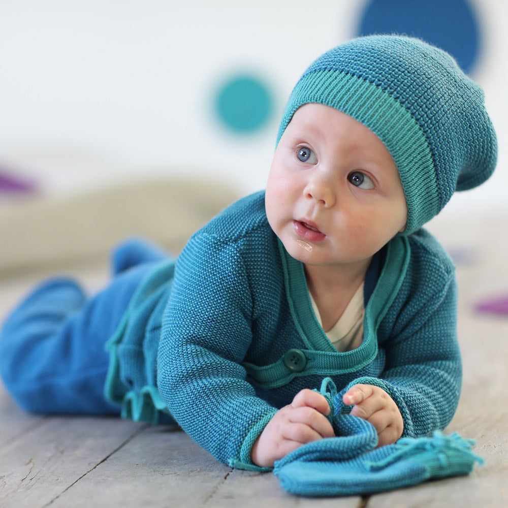 Merino Baby Jacket - Pacific/Teal (0-24m) *Retired Colour*