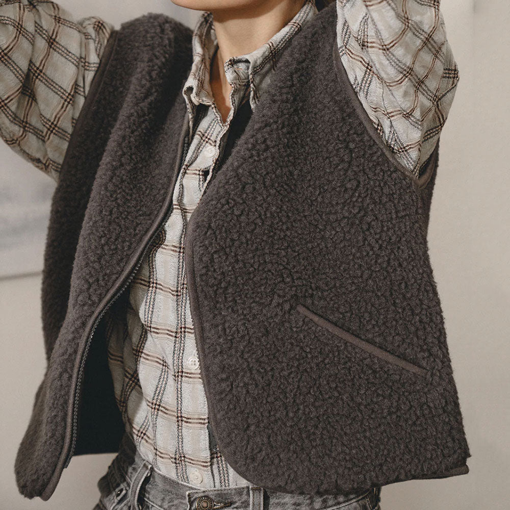 Women's Cropped Zip Vest - 100% Wool (S, M, L) *Pre-Order