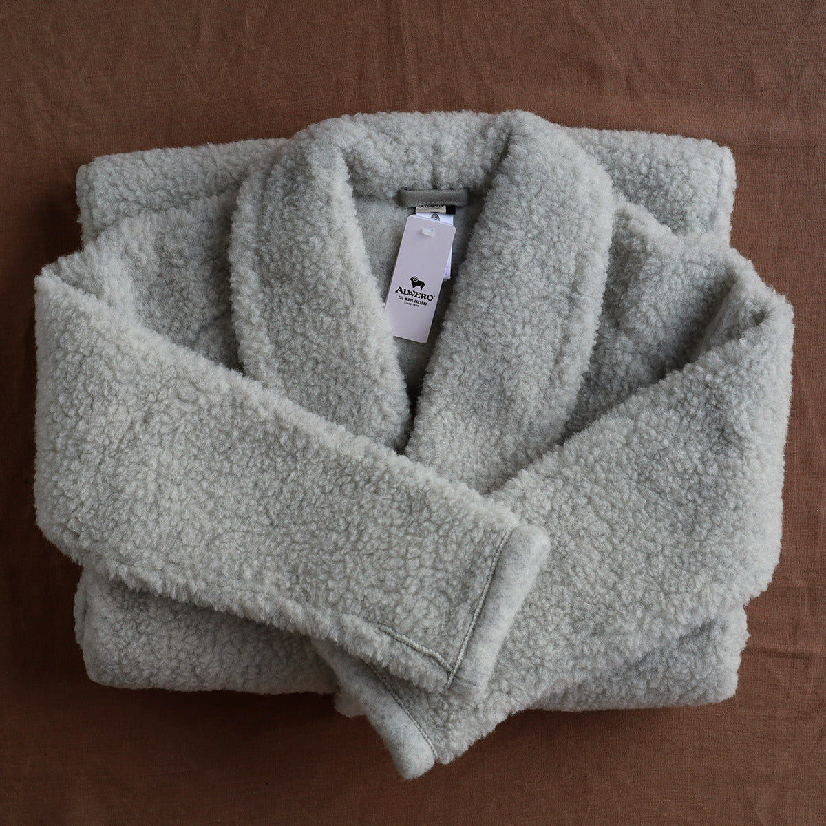 Bath Robe - 100% Wool - Light Grey (Adults)