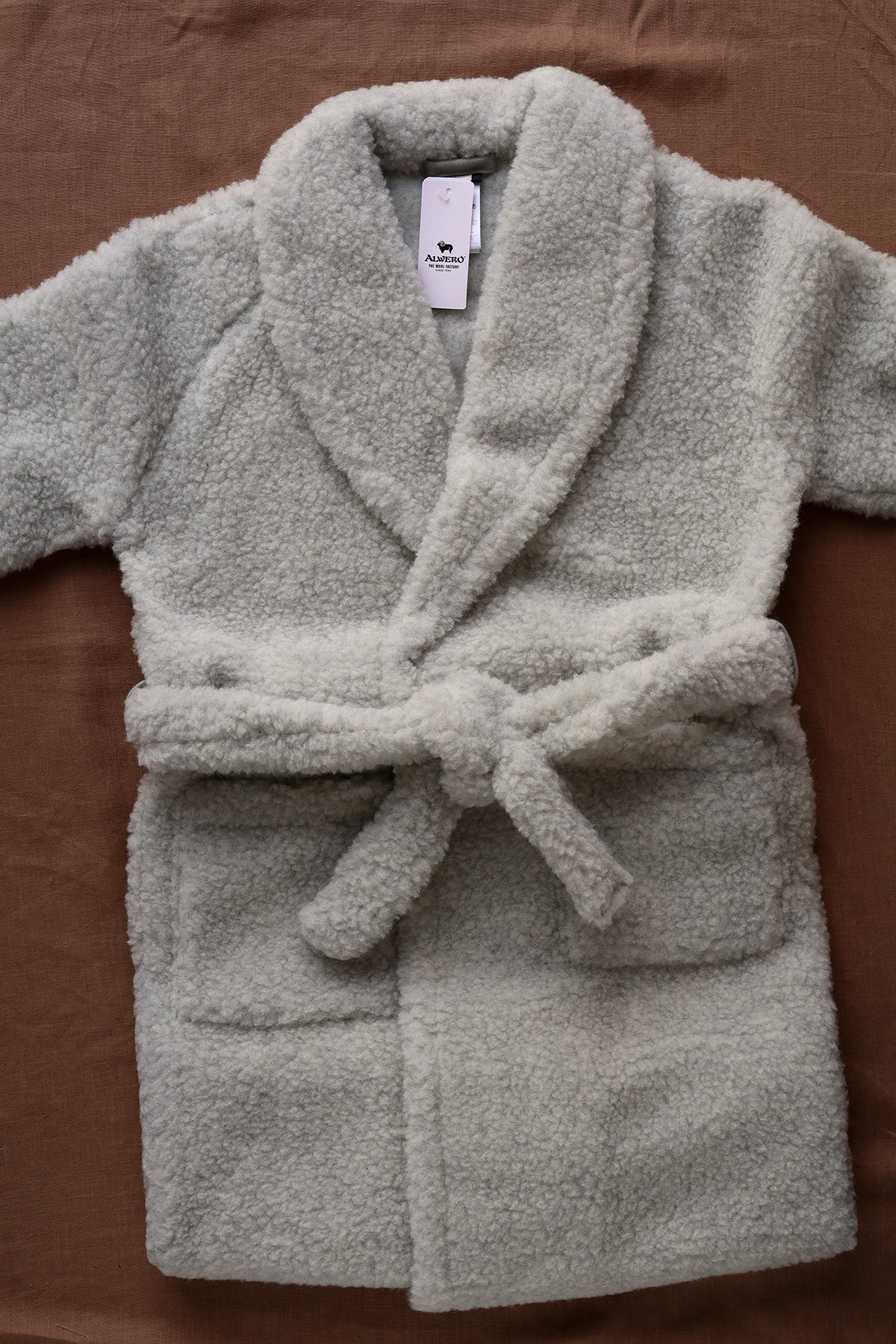Bath Robe - 100% Wool - Light Grey (Adults)