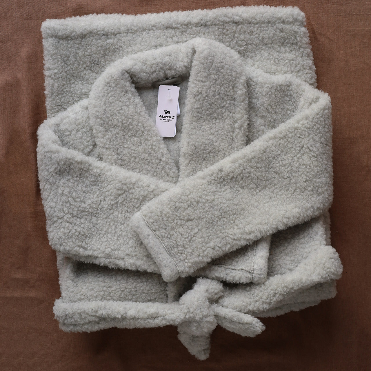 Bath Robe - 100% Wool - Light Grey (Adults)