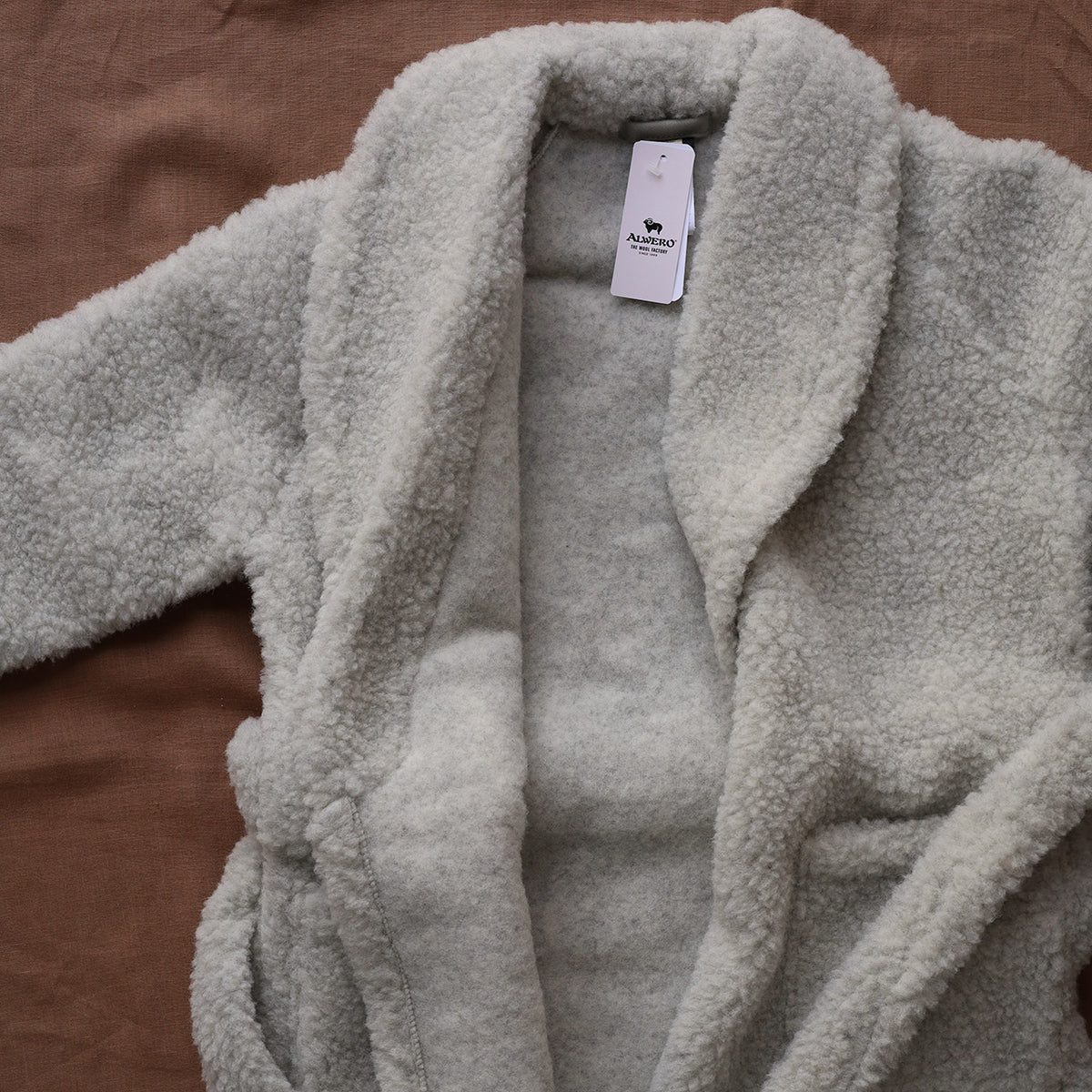 Bath Robe - 100% Wool - Light Grey (Adults)