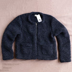 Women's Plush Cropped Jacket - 100% Wool - Black (S-L)