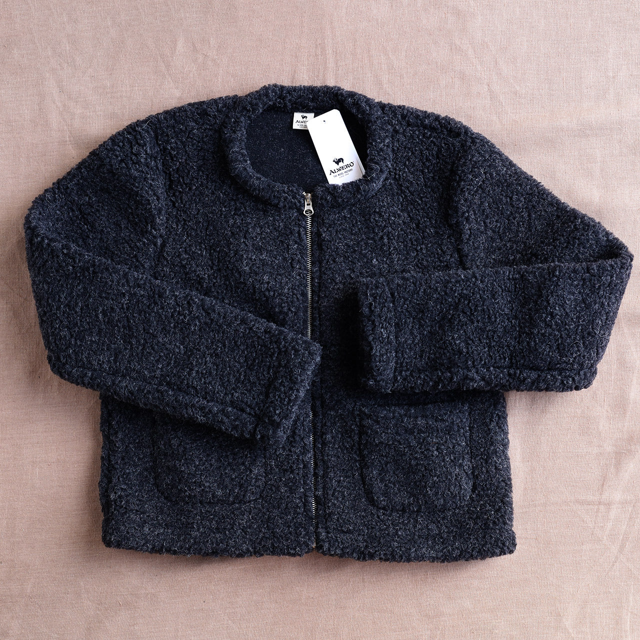 Women's Plush Cropped Jacket - 100% Wool - Black (S-L)