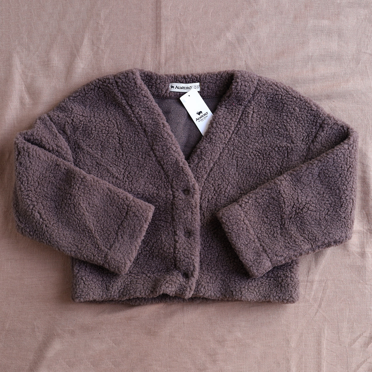 Women's Plush Cropped Cardi Jacket - 100% Wool