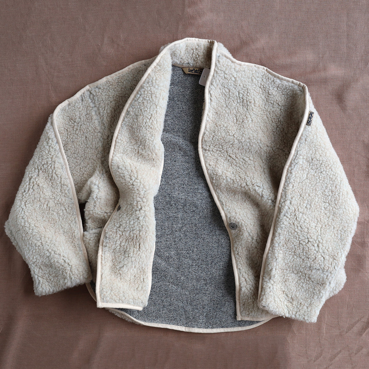 Women's Folka Teddy Jacket - 100% Wool - Sand