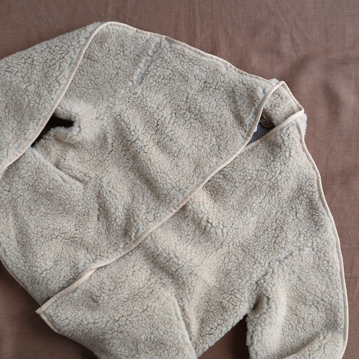 Women's Folka Teddy Jacket - 100% Wool - Sand