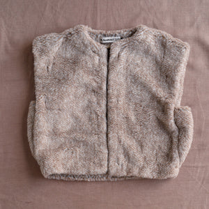 Women's Fleece Vest - 100% Wool - Herringbone Camel (XS-L)
