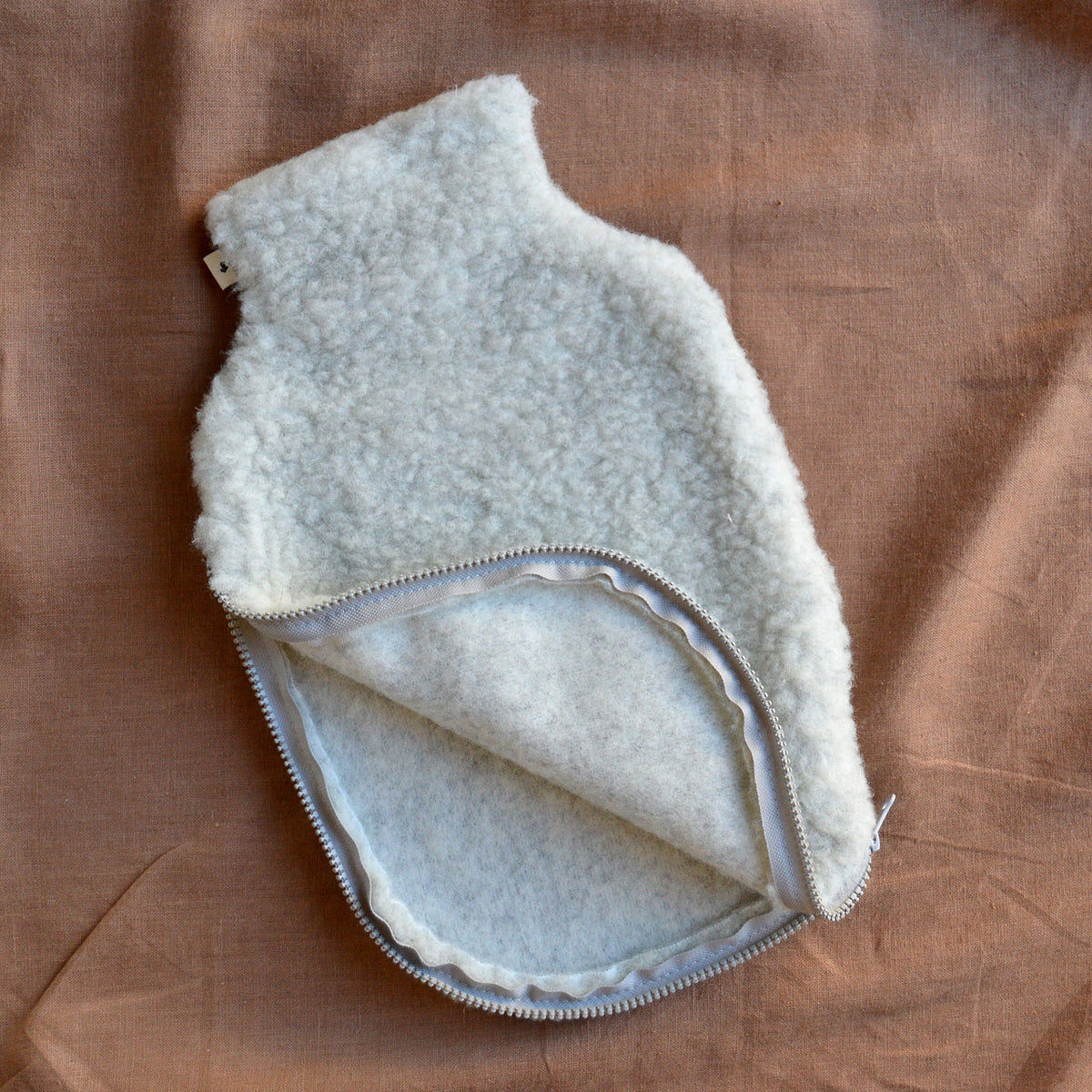 Hot Water Bottle Cover with Zip - 100% Teddy Wool *Returning Spring