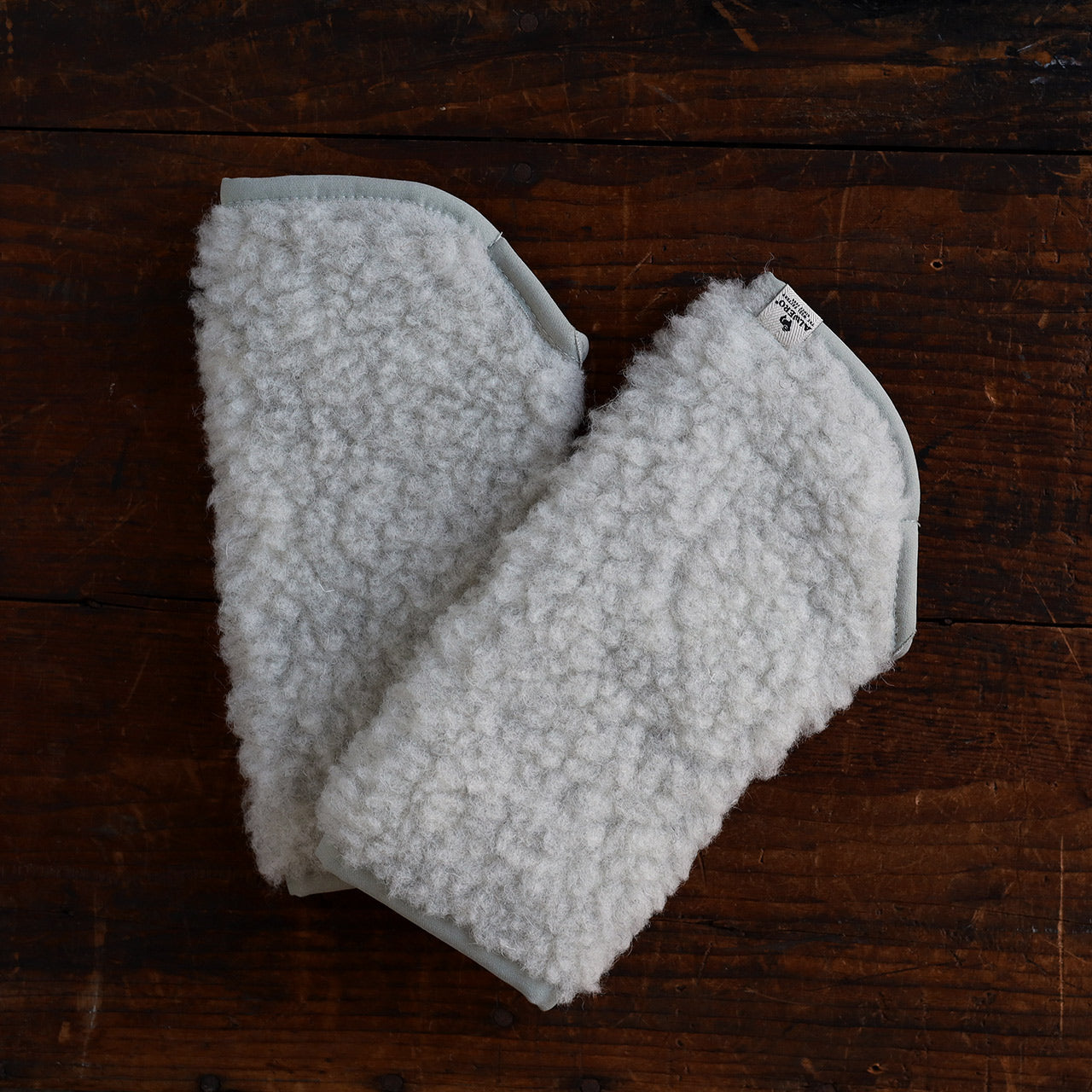 Teddy Fleece Handwarmers - 100% Wool - Light Grey (Teen-Adults)