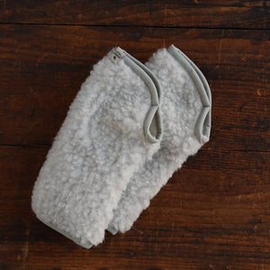 Teddy Fleece Handwarmers - 100% Wool - Light Grey (Teen-Adults)