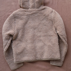 Women's Plush Hooded Jacket - 100% Wool - Tan (S, M, L)