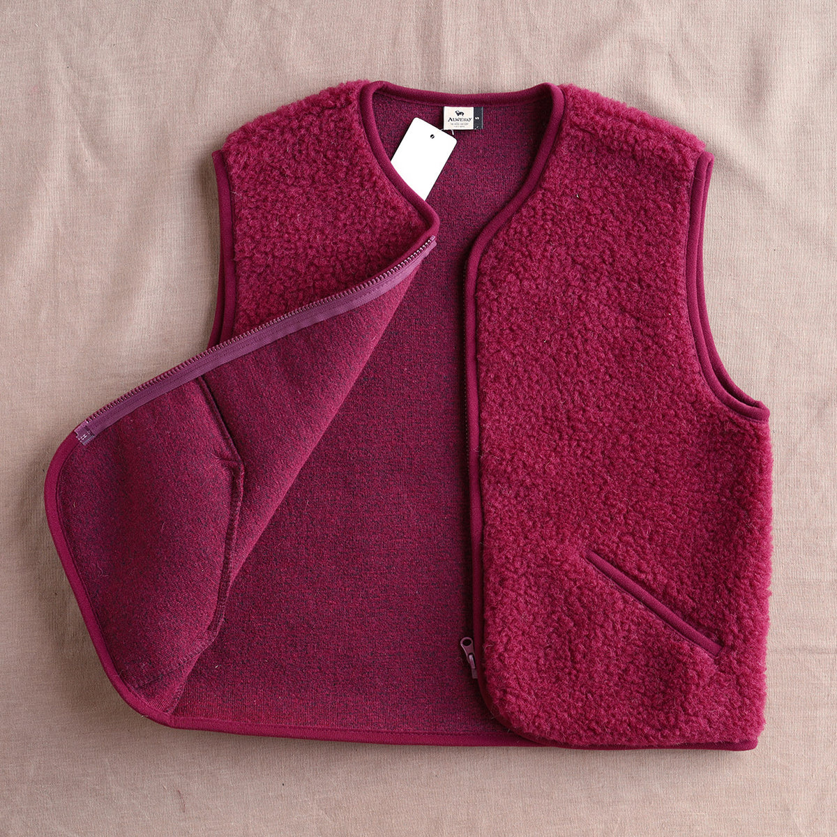 Women's Cropped Zip Vest - 100% Wool