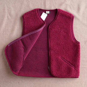 Women's Cropped Zip Vest - 100% Wool