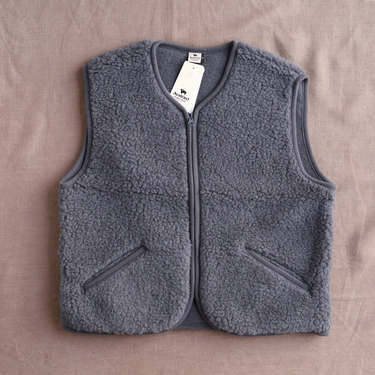 Women's Cropped Zip Vest - 100% Wool