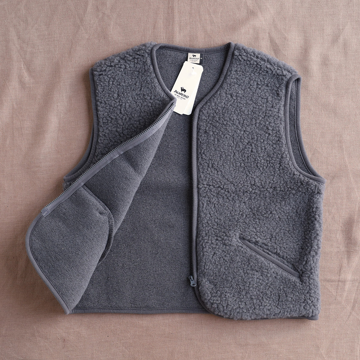 Women's Cropped Zip Vest - 100% Wool