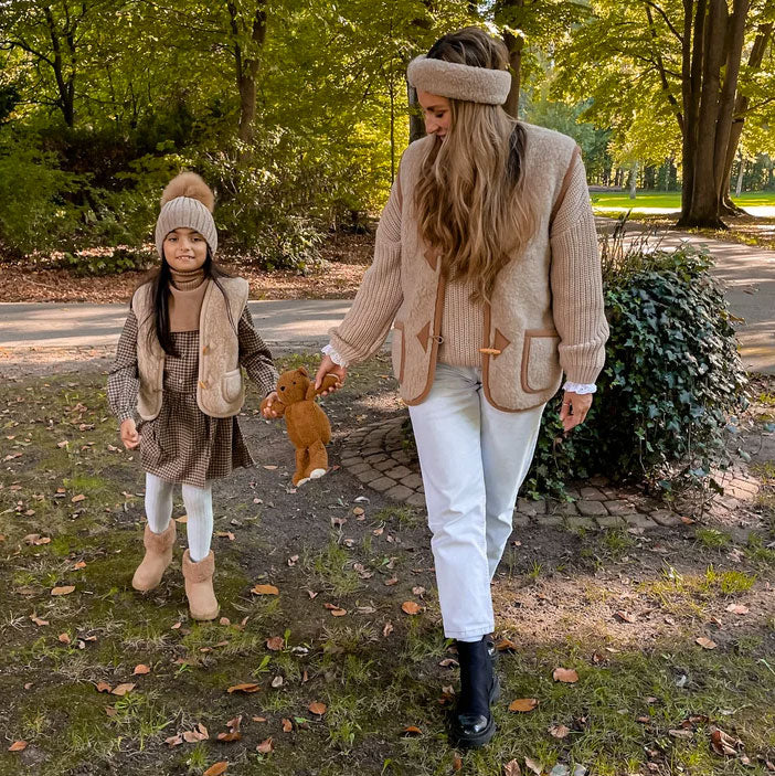 Women's Fleece Alpen Vest - 100% Wool - Beige (S, M, L) *Returning Spring