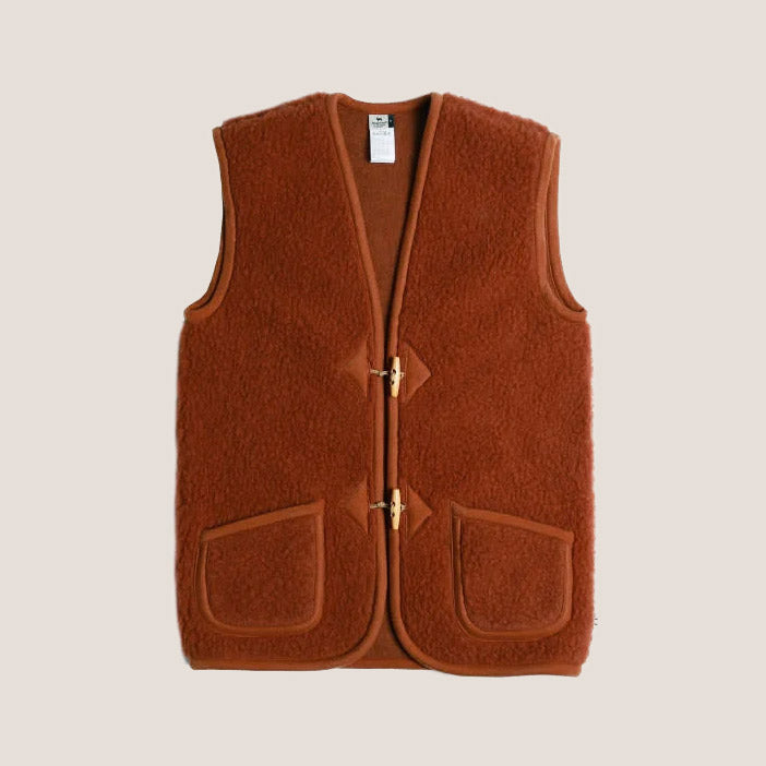 Women's Fleece Alpen Vest - 100% Wool - Fox (S, M, L)
