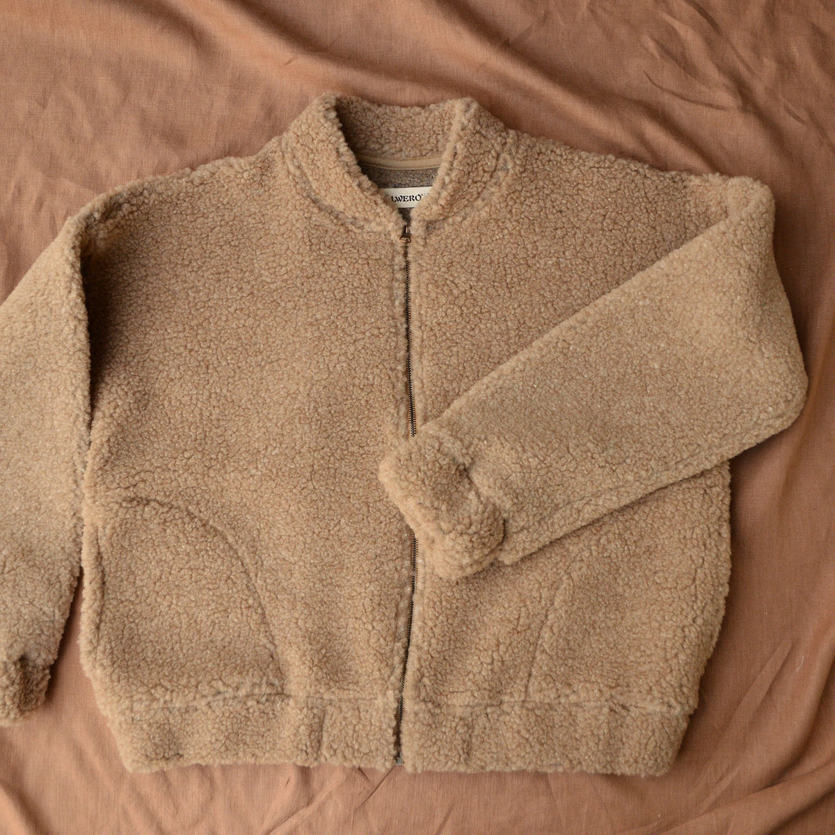 Women's Plush Bomber Jacket - 100% Wool - Tan (XS-L) *Returning 2026