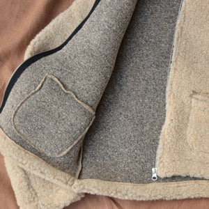 Women's Plush Cropped Jacket - 100% Wool - Sand (S, M, L) *Returning Soon