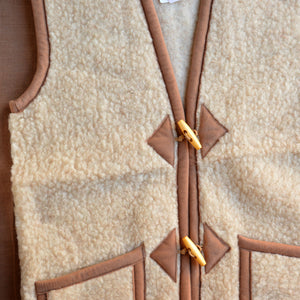 Women's Fleece Alpen Vest - 100% Wool - Beige (S, M, L)
