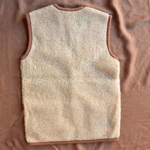 Women's Fleece Alpen Vest - 100% Wool - Beige (S, M, L)