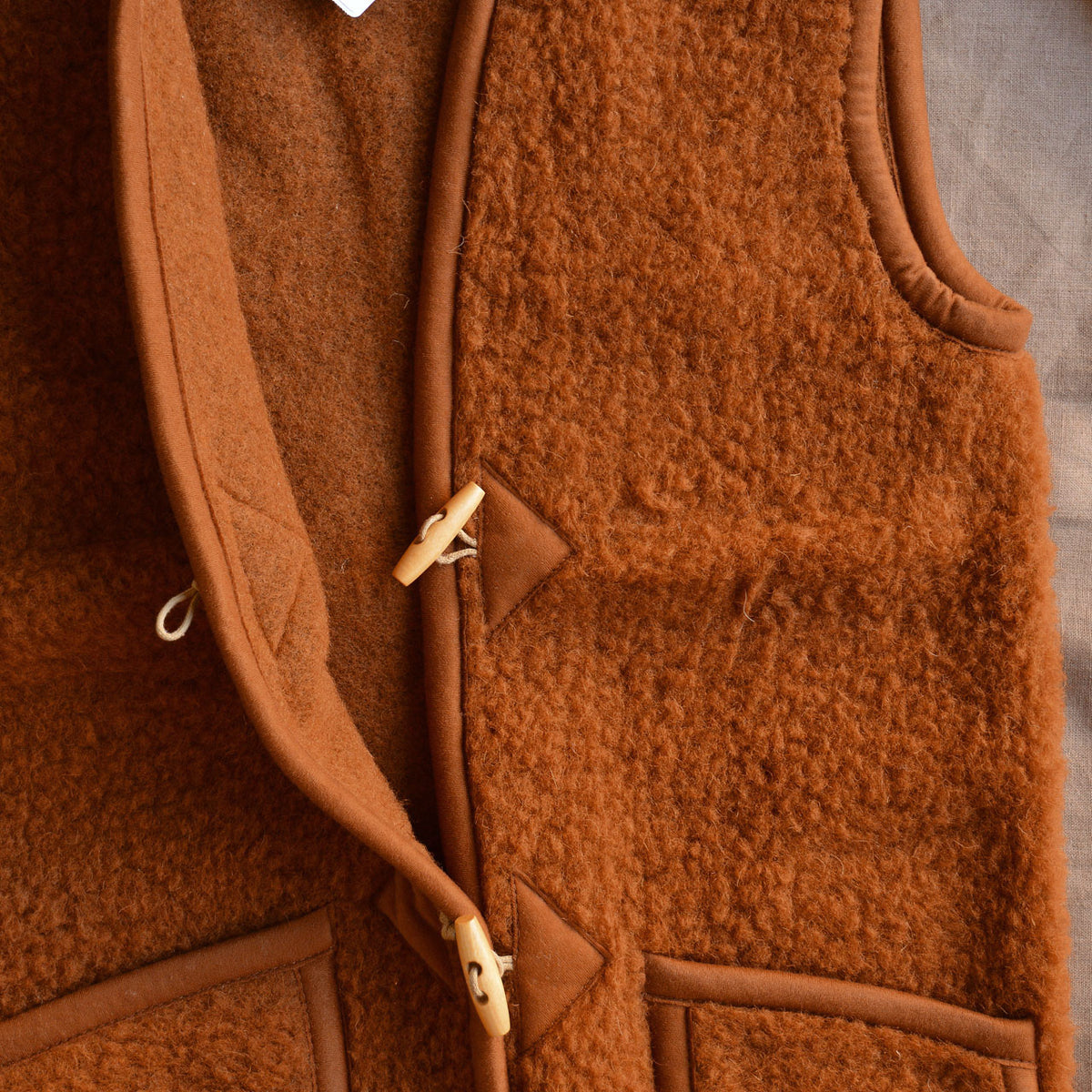 Women's Fleece Alpen Vest - 100% Wool - Fox (S, M, L)