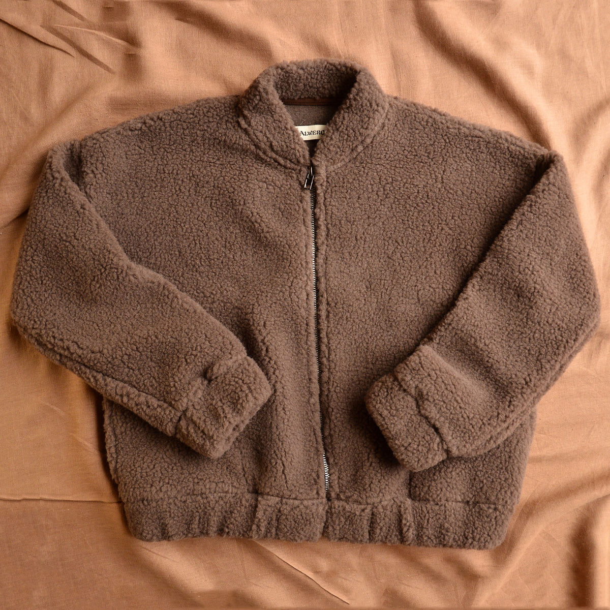 Women's Plush Bomber Jacket - 100% Wool - Chocolate Martini (XS-S) *Last One!
