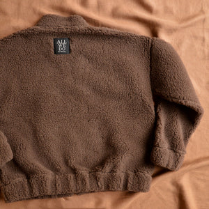 Women's Plush Bomber Jacket - 100% Wool - Chocolate Martini (XS-L)