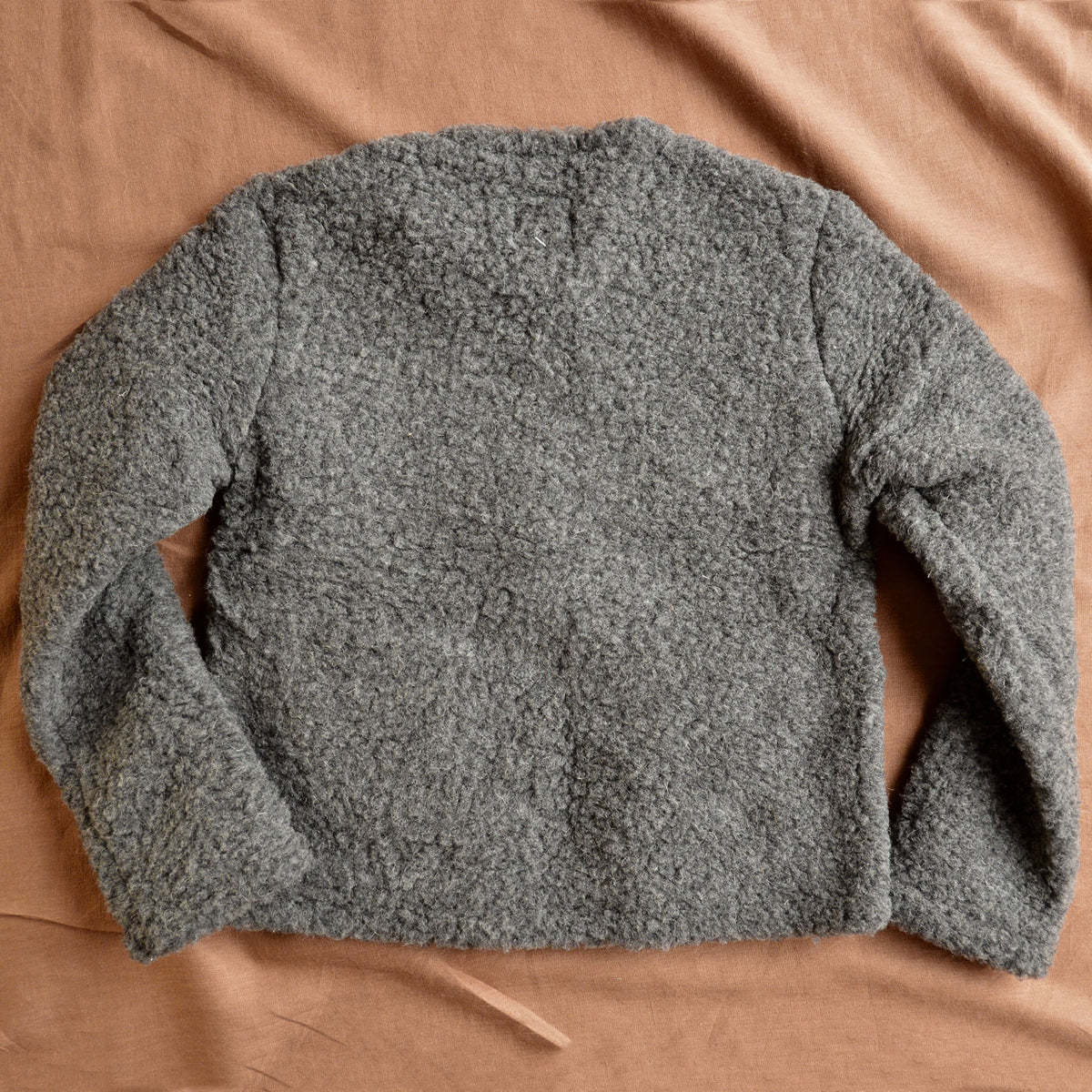 Women's Teddy Cropped Jacket - 100% Wool - Graphite (S, M, L)