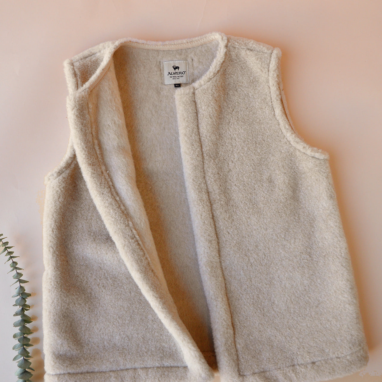 Women's Fleece Vest - 100% Wool - Beige AW24 *Last ones