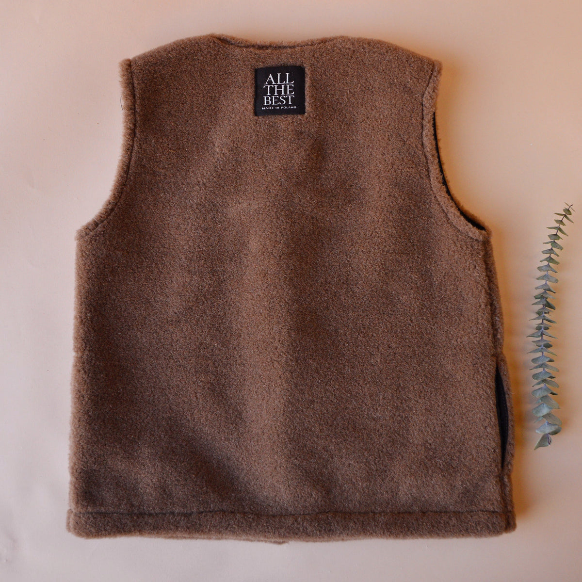 Women's Fleece Vest - 100% Wool - Camel *Returning 2026